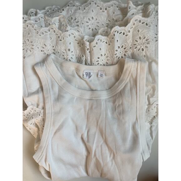 Kids Eyelet Tiered White Dress | Gap XXL - Picture 4 of 6
